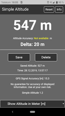 Screenshot Simple Altitude Meter