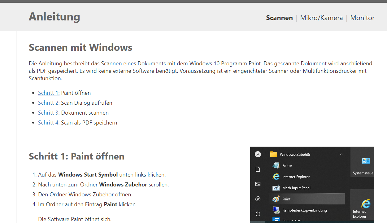 Screenshot Website